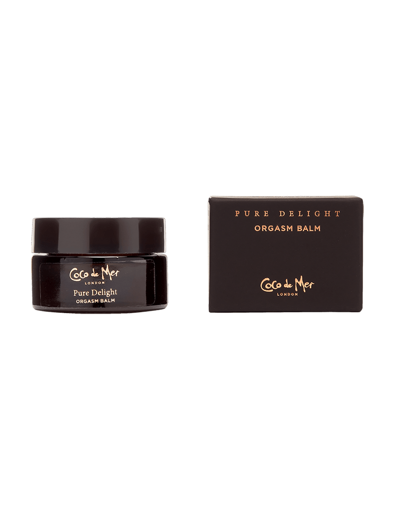 Coco de Mer Pure Delight Orgasm Balm with luxury velvet brown box