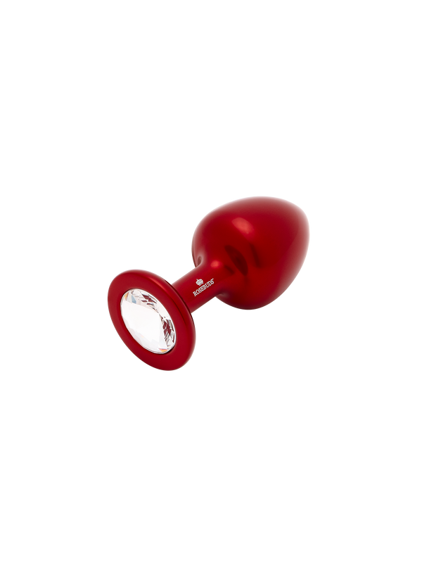 Julian Snelling Small Red Aluminium Butt Plug with Clear Stone