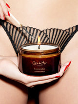 Coco de Mer Roseravished Massage Candle & Athena Black Lace Brazilian Knicker