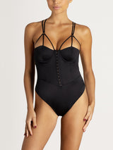 Sylph Black Silk Wired Bodysuit