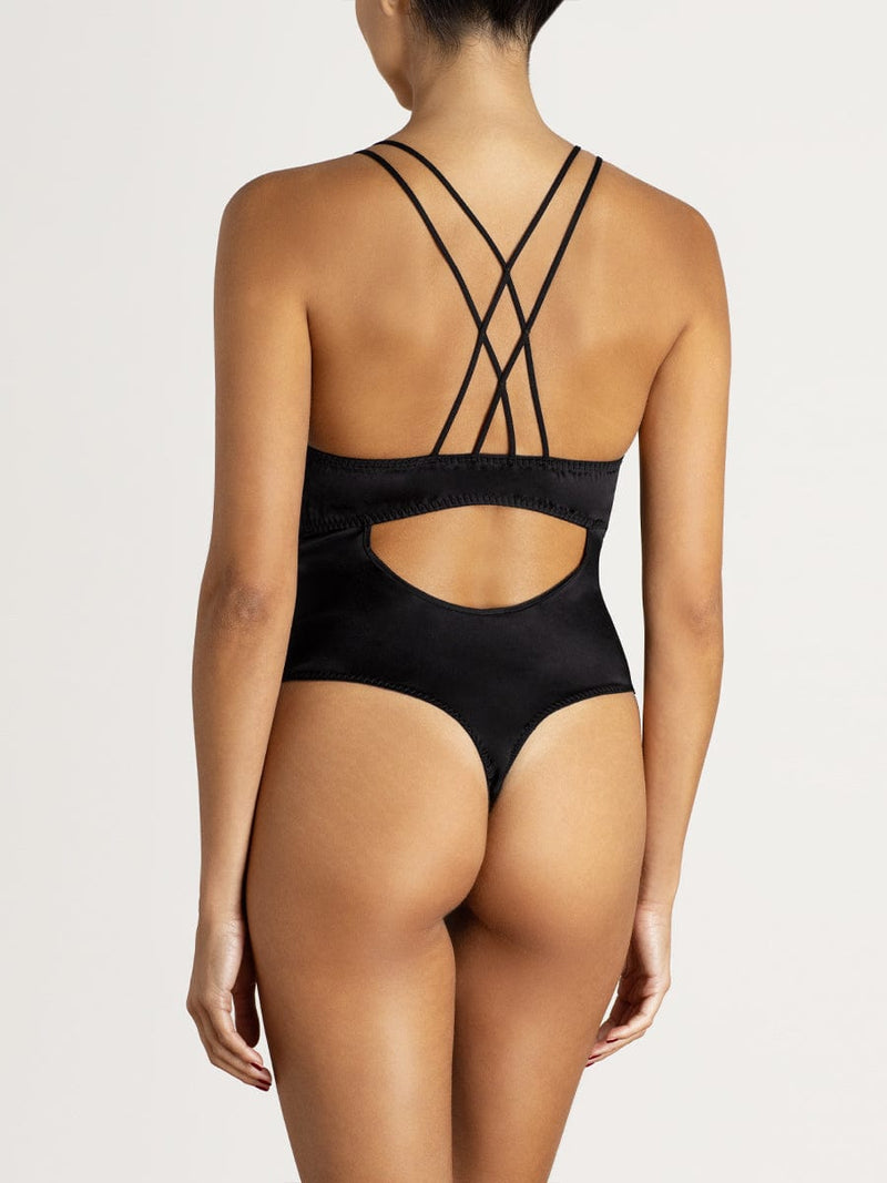 Sylph Black Silk Wired Bodysuit