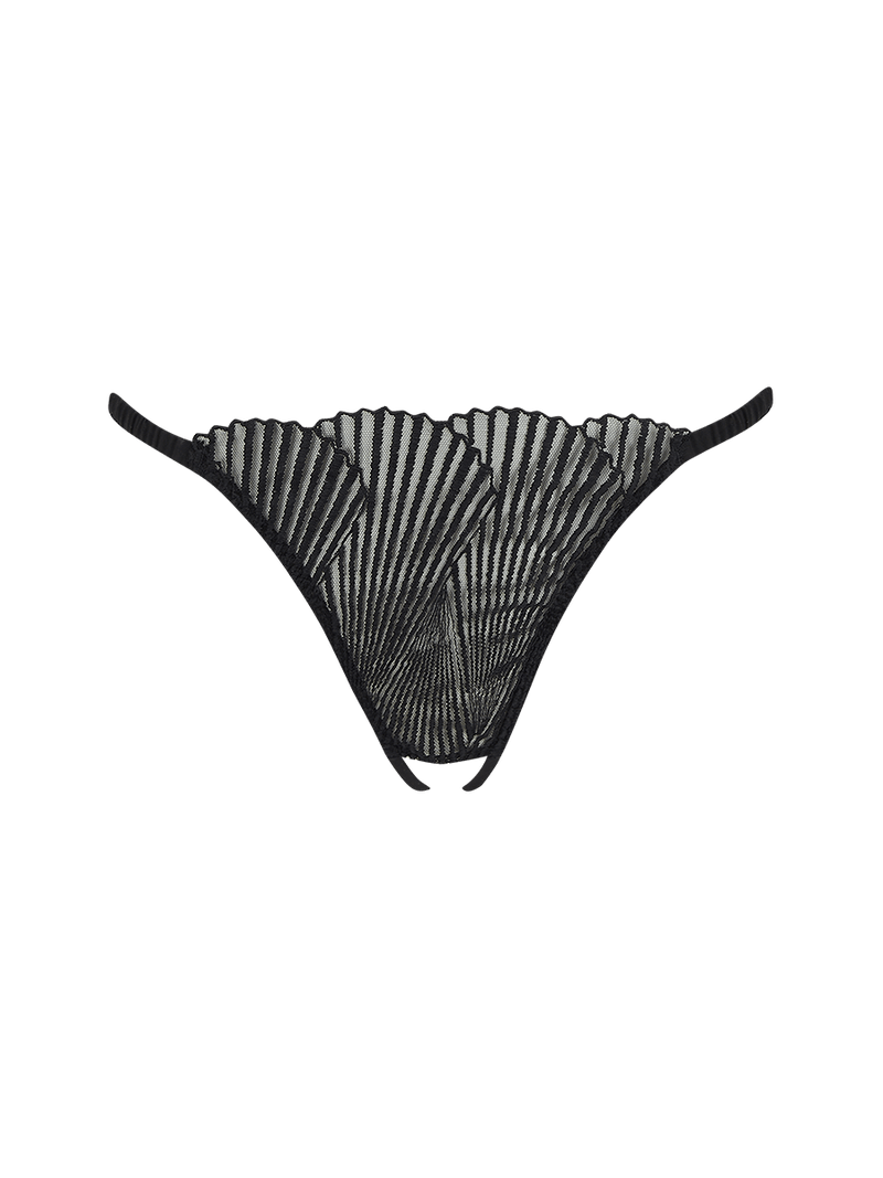 Athena Black Lace Open Thong