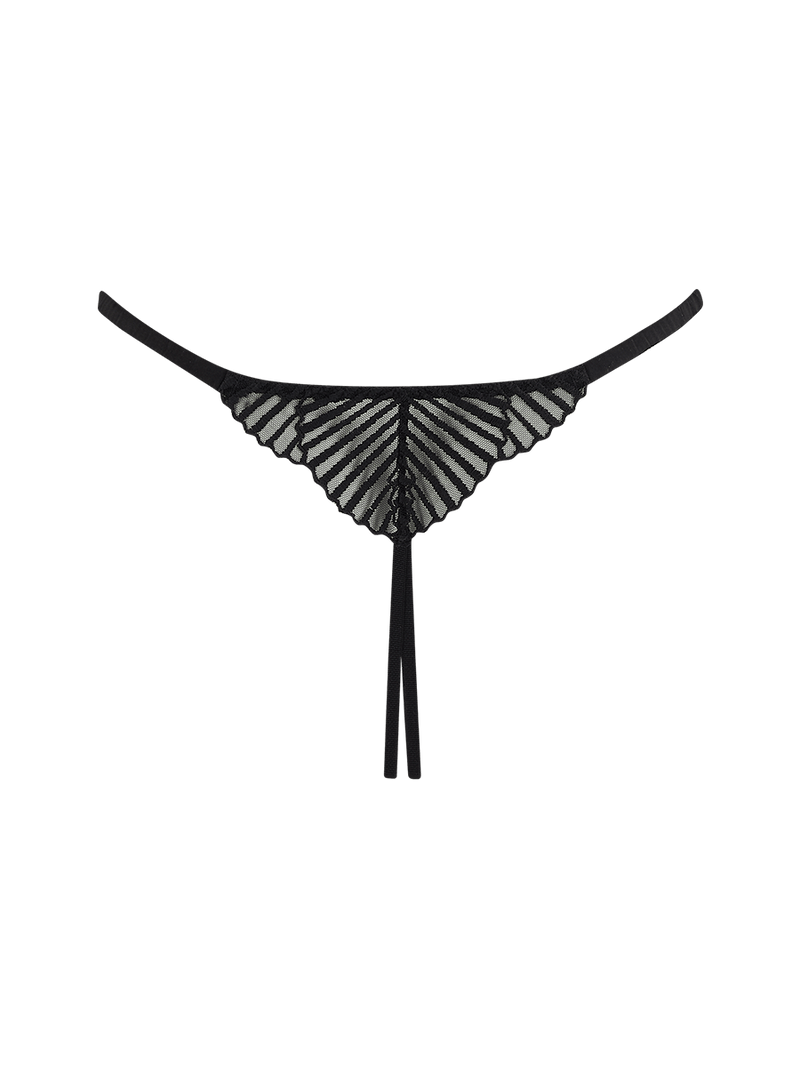Athena black Lace Open Thong