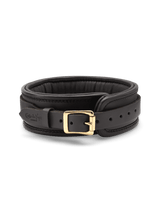 Coco de Mer Black Leather Collar with Brass Buckle