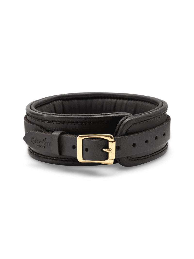 Coco de Mer Black Leather Collar