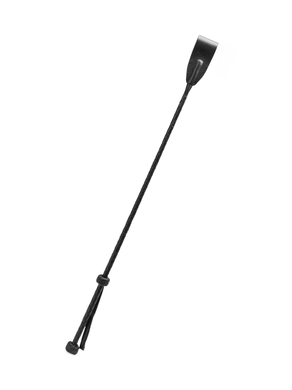 Coco de Mer Black Leather Riding Crop