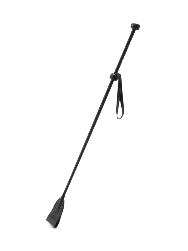 Coco de Mer Black Leather Riding Crop