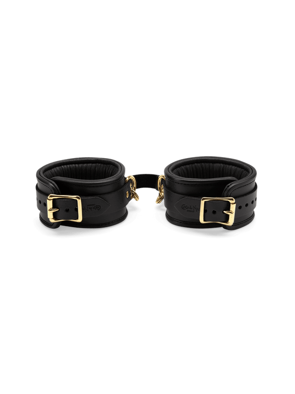 Coco de Mer Black Leather Ankle Cuffs