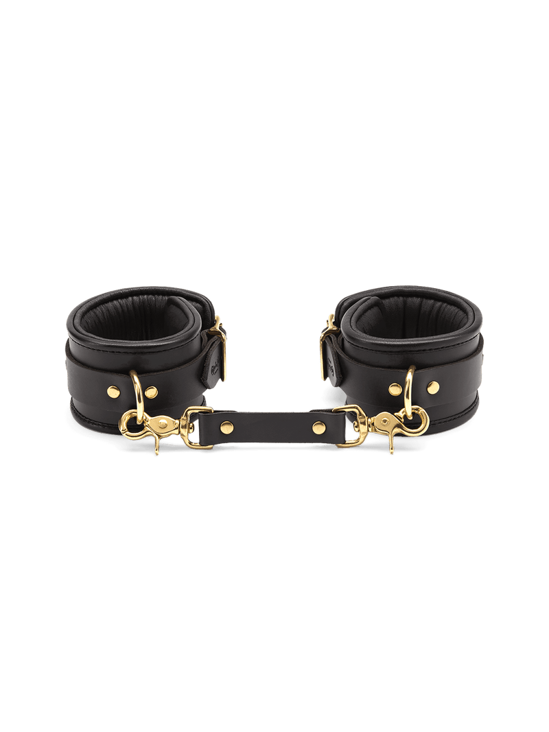Coco de Mer Black Leather Ankle Cuffs 