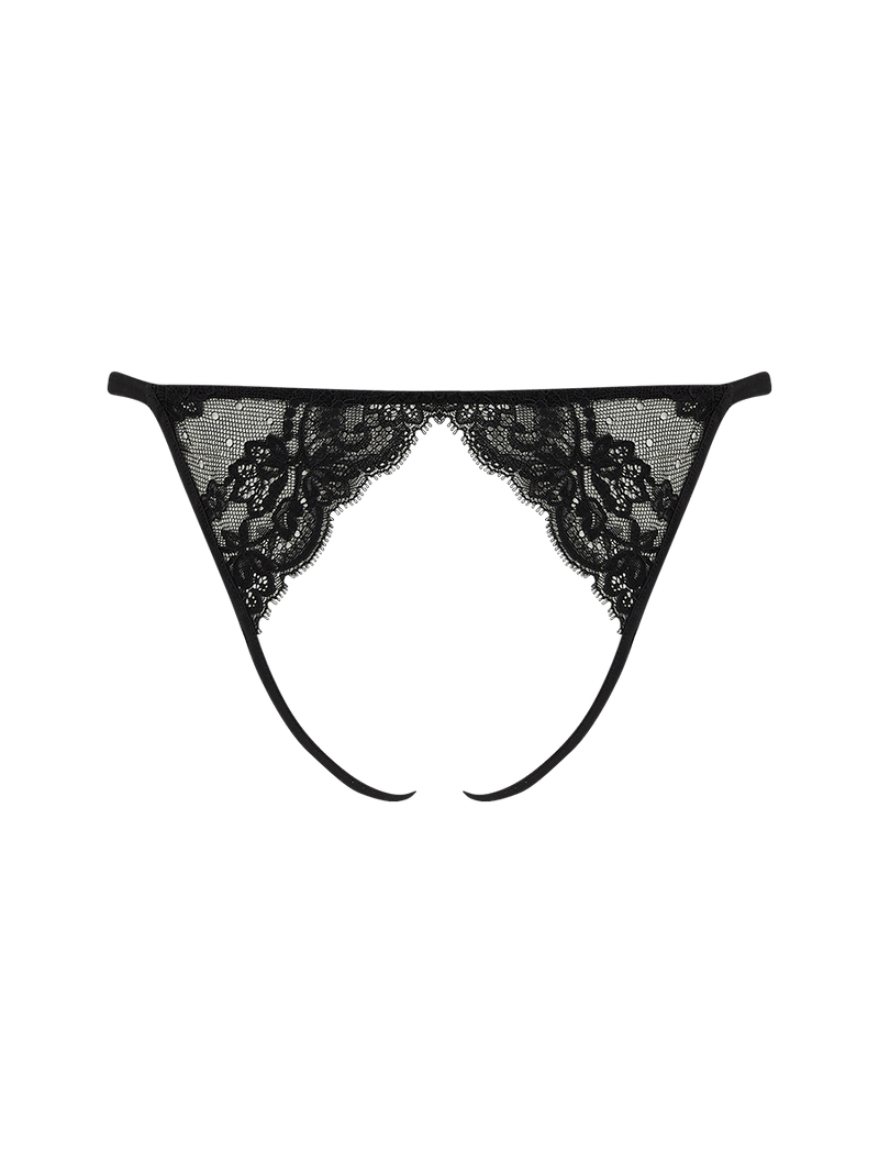 Seraphine Black Lace Open Knicker