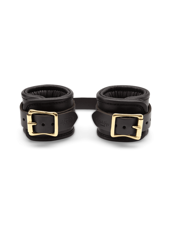 Coco de Mer Black Leather Wrist Cuffs