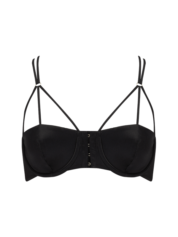 Sylph Black Silk Half Cup Bra