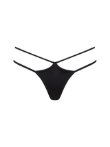 Sylph Black Silk Thong