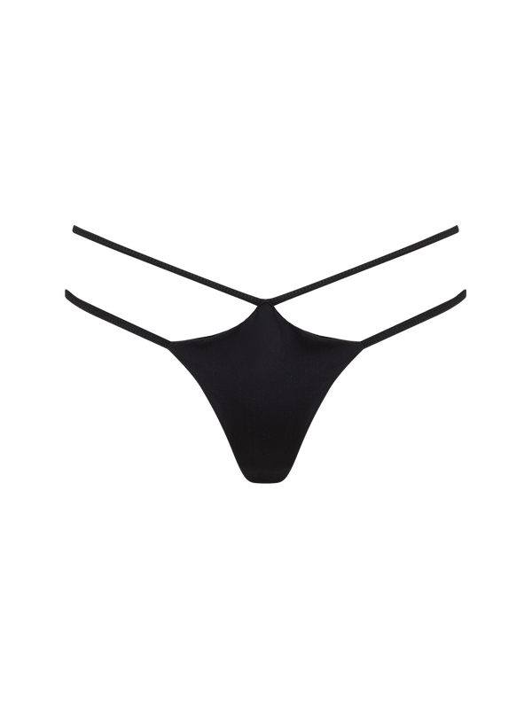 Sylph Black Silk Thong